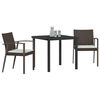 vidaXL Conjunto de Comedor de Jardín 3 pcs Marrón Poliratán