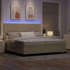 vidaXL Cama Box Spring LED Gris claro y . 200 x 200 cm Tela de Pana