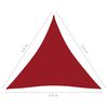 vidaXL Toldo de vela triangular tela Oxford rojo 3,6x3,6x3,6 m
