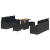 vidaXL Conjunto de sof&aacute; de jard&iacute;n 9 uds. 8-N&uacute;mero de plazas Negro