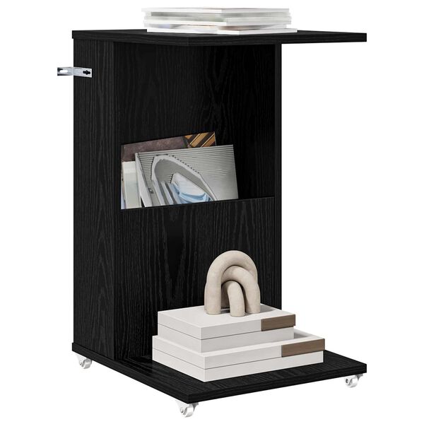 vidaXL Mesa lateral Roble Negro 40 x 35 x 60 cm Madera de ingenier&iacute;a