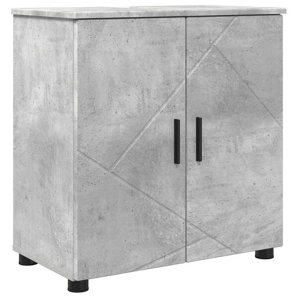 vidaXL Gabinete de Ba&ntilde;o con puerta Gris Concreto 61 x 35 x 64 cm