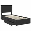 vidaXL Cama con almacenamiento Negro 75 x 190 cm Madera de ingenier&iacute;a