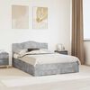 vidaXL Estructura de cama con cabecera Gris Concreto 140 x 190 cm