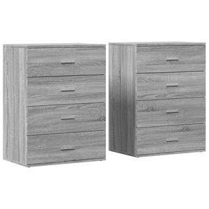 vidaXL Aparadores 2 uds madera de ingenier&iacute;a gris Sonoma 60x39x80 cm