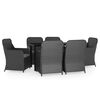 vidaXL Juego de comedor de jard&iacute;n 7 piezas con cojines negro