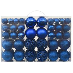vidaXL Juego de bolas de Navidad 100 piezas azul
