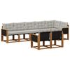 vidaXL Conjunto de sof&aacute;s de exterior 8 uds. Natural y Gris Claro