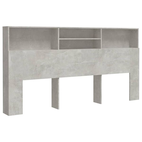 vidaXL Mueble cabecero gris hormig&oacute;n 200x19x103,5 cm
