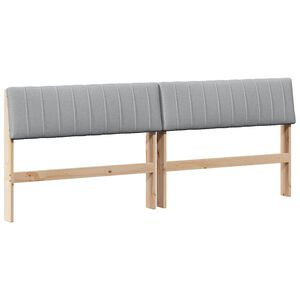 vidaXL Cabecero tapizado Gris Claro 200 cm Madera de pino macizo