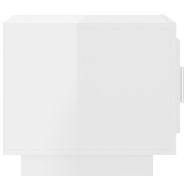 vidaXL Mesa de centro madera de ingenier&iacute;a blanco brillo 51x50x45 cm