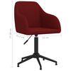 vidaXL Sillas de comedor giratorias 2 unidades terciopelo rojo tinto