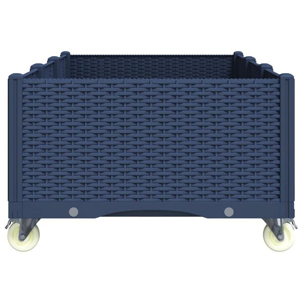 vidaXL Jardinera con ruedas PP azul gris 150x80x54 cm