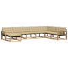 vidaXL Conjunto de sof&aacute;s de exterior con coj&iacute;n 8 pcs y Beige