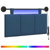vidaXL Cabecero colgante Con luz LED Azul Tela