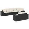 vidaXL Set de sof&aacute;s de jard&iacute;n 8 piezas y cojines rat&aacute;n sint&eacute;tico negro
