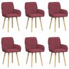 vidaXL Sillas de comedor 6 uds. Tela Rojo vino 56,5 x 50 x 87,5 cm