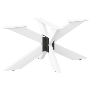 vidaXL Pata para mesa de centro con forma de ara&ntilde;a, color blanco, 98 x 58 x (42-43) cm, acero