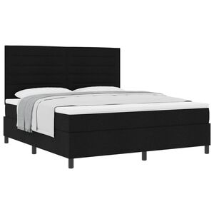 vidaXL Cama tipo Box Spring con colch&oacute;n Negro 180 x 200 cm tela