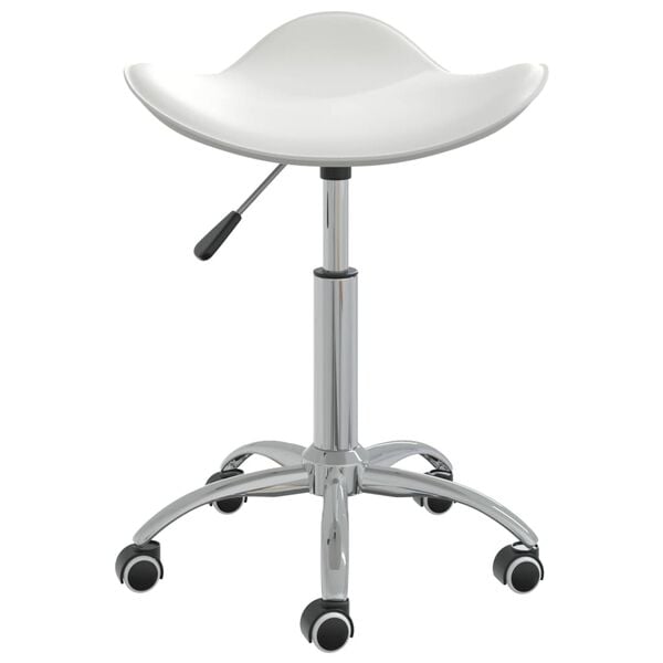 vidaXL Silla de comedor giratoria cuero sintético blanco