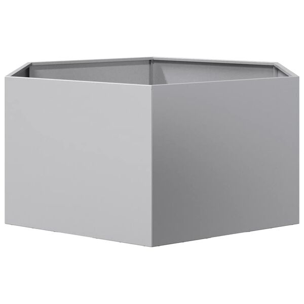 vidaXL Jardinera hexagonal acero galvanizado 104x90x45 cm