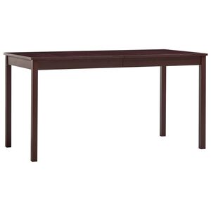 vidaXL Mesa de comedor de madera de pino marr&oacute;n oscuro 140x70x73 cm