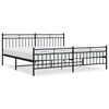 vidaXL Estructura cama sin colch&oacute;n con estribo metal negro 193x203 cm