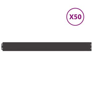 vidaXL Bordes para c&eacute;sped 50 uds acero laminado fr&iacute;o negro 10x103 cm