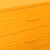 vidaXL Armario de cajones de acero amarillo mostaza 80x35x101,5 cm