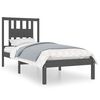 vidaXL Estructura de cama individual sin colch&oacute;n madera maciza gris