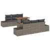 vidaXL Conjunto de sof&aacute; de jard&iacute;n 7 pcs Gris Polirat&aacute;n