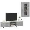 vidaXL Conjunto de mueble de TV con caj&oacute;n FLORIN Gris Concreto