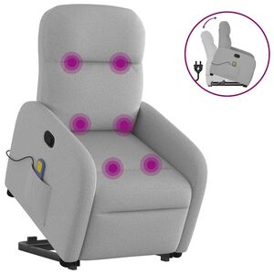 vidaXL Sill&oacute;n de masaje reclinable de pie de tela gris nube