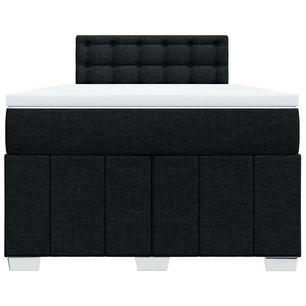 vidaXL Cama box spring con colch&oacute;n tela negro 120x190 cm