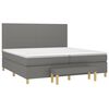 vidaXL Cama box spring con colch&oacute;n tela gris oscuro 200x200 cm