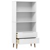 vidaXL Librería MOLDE madera maciza de pino blanco 85x35x170,5 cm