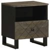 vidaXL Mesita de noche de madera maciza de mango negra 40x33x46 cm
