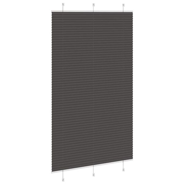 vidaXL Estor Plisado negro 115x200 cm Tela Ancho 114,4 cm Poli&eacute;ster