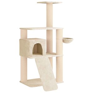 vidaXL &Aacute;rbol para gatos con postes de sisal Crema 173 cm