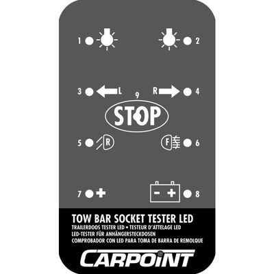 Carpoint Comprobador de tomas de remolque LED 12 V Negro