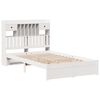 vidaXL Cama con estanter&iacute;a sin colch&oacute;n madera maciza blanca 135x190 cm