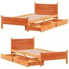 vidaXL Cama sin colch&oacute;n madera maciza de pino marr&oacute;n cera 100x200 cm