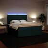 vidaXL Cama box spring con colch&oacute;n terciopelo verde oscuro 200x200 cm