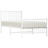 vidaXL Estructura cama sin colchón con estribo metal blanco 90x190 cm