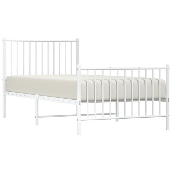 vidaXL Estructura cama sin colchón con estribo metal blanco 90x190 cm