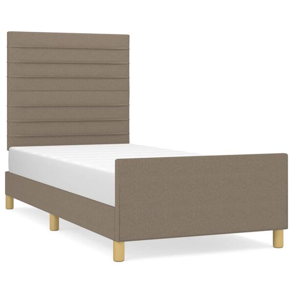 vidaXL Estructura de cama sin colchón tela gris taupe 90x190 cm