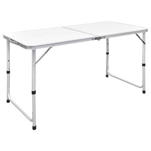 vidaXL Mesa de camping plegable ajustable 120x60 cm