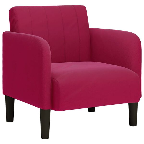 vidaXL Sill&oacute;n con reposabrazos Terciopelo Rojo Vino 54 cm