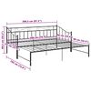 vidaXL Estructura sof&aacute; cama extra&iacute;ble sin colch&oacute;n metal negro 90x200cm