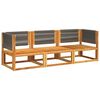vidaXL Conjunto de sofá de jardín de 3 piezas con cojines de madera de acacia y cuerda